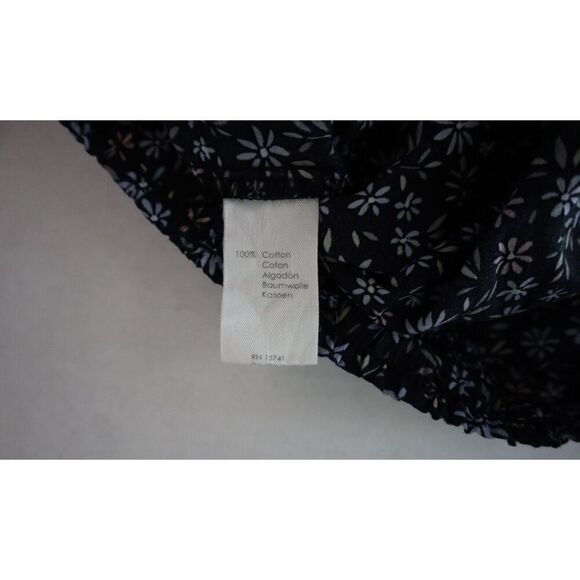 P.J. Salvage Women's Sz XS Black Floral Print Scalloped Hem Lounge Pajama Shorts - Picture 5 of 8